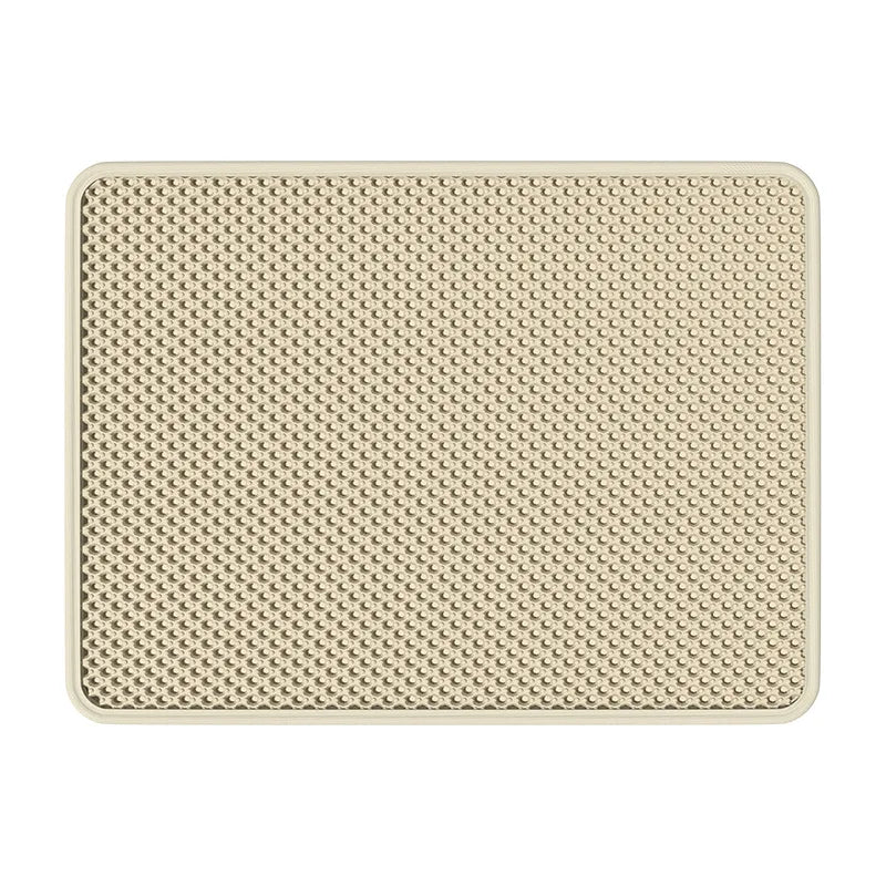 Double Layer Cat Litter Pad Pet Supplies Beige Top View
