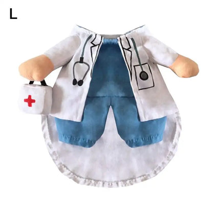 Pet Halloween Costume Dog Cat Doctor Costume Pet Doctor Clothing White Funny Cosplay Outfit Uniform