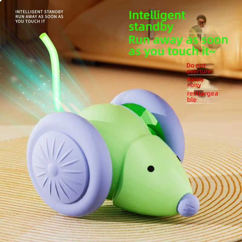 Pet Toys Interactive Cat Toy Electric Mouse Car - Mute Automatic Teaser with Intelligent Obstacle Avoidance Pet Toys
