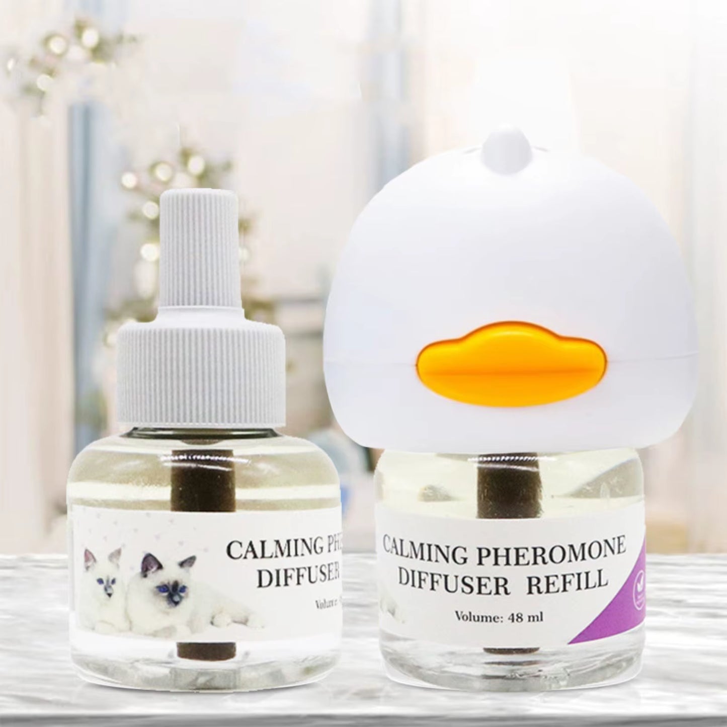 Pheromone Diffuser for Cats Cat Pheromone Plug-In Relaxants Start Kit 30-Day Refill Calming Spray for Calm Relaxing Home Indoor