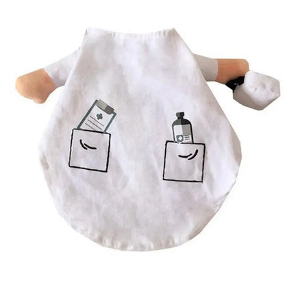 Pet Halloween Costume Dog Cat Doctor Costume Pet Doctor Clothing White Funny Cosplay Outfit Uniform