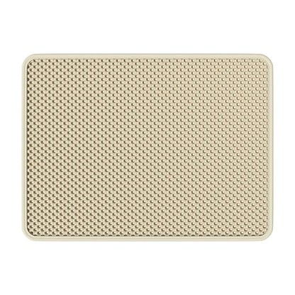 Double Layer Cat Litter Pad Pet Supplies Beige Top View