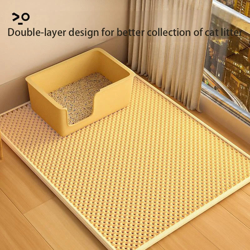 Double Layer Cat Litter Pad, Pet Supplies, Yellow, Product Isometric View