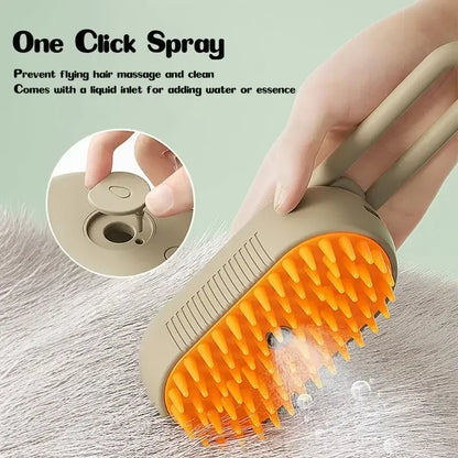 Electric Steamy Brush for Cat and Dog, Steam Brush, Electric Sprayer for Massage, Pet Grooming Tool, Shedding Combs, 3 in 1