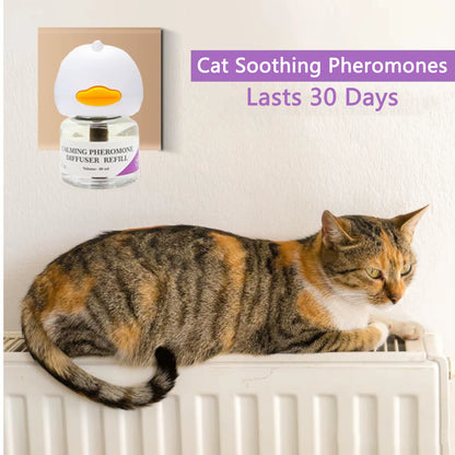 Pheromone Diffuser for Cats Cat Pheromone Plug-In Relaxants Start Kit 30-Day Refill Calming Spray for Calm Relaxing Home Indoor